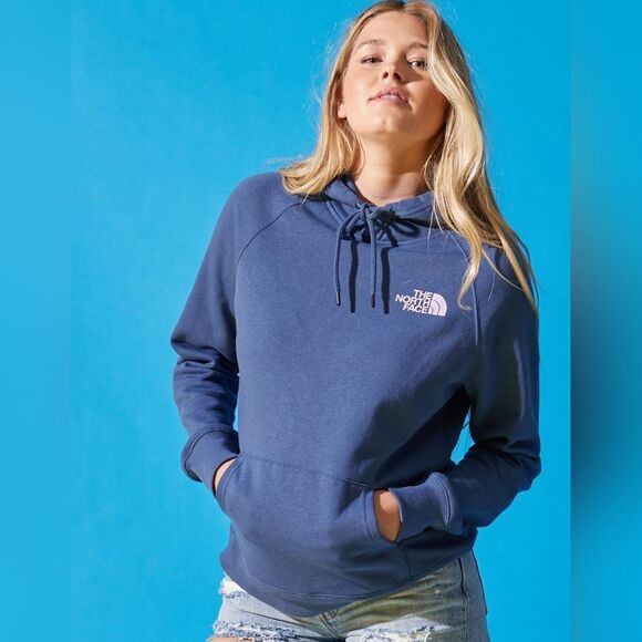 The North Face Women's Blue Graphic Injection Hoodie Size Small Purple Soft - Picture 1 of 4